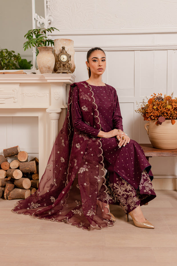 Sheen 3Pc - Embroidered Luxe PRET