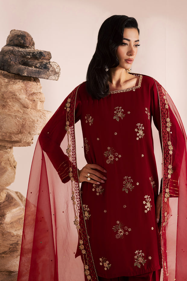 Red Aria 3Pc - Festive Luxe Pret
