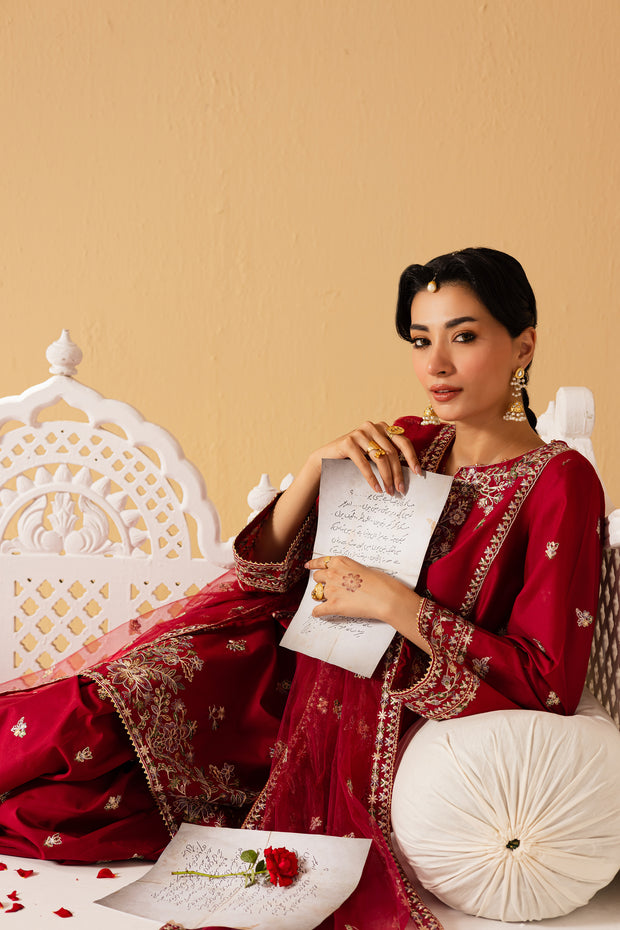 Sea Red 3Pc - Festive Eid Pret