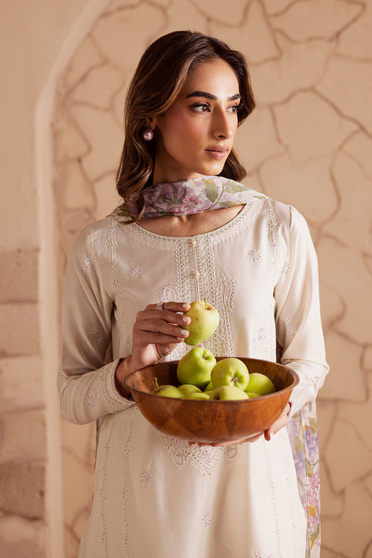 White Beast 3Pc - Embroidered Lawn Dress