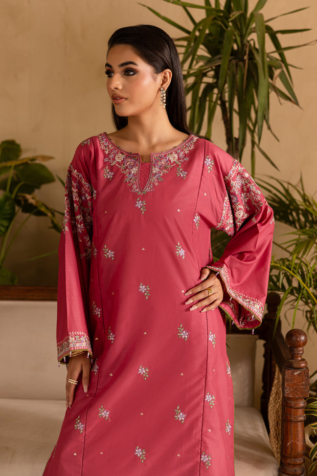 Blush 2Pc - Embroidered Solid Dress