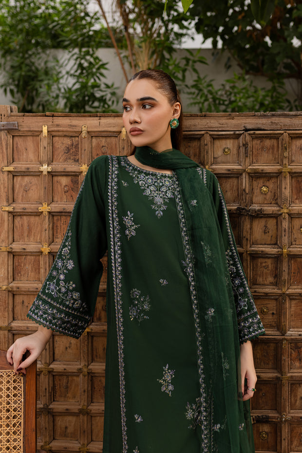 Ever Green 3Pc - Embroidered Khaddar Dress