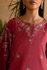 Blush 2Pc - Embroidered Solid Dress