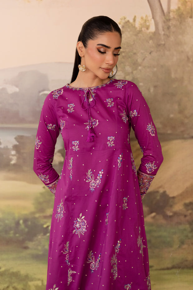 Mehlam 2Pc - Embroidered Solid Dress
