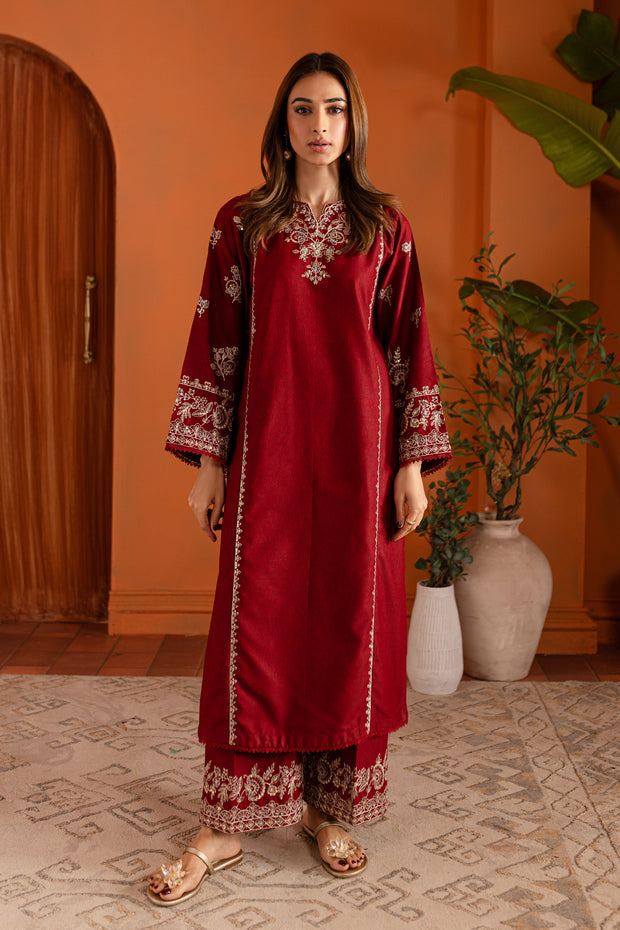 Rusala 2Pc - Embroidered Karandi Dress