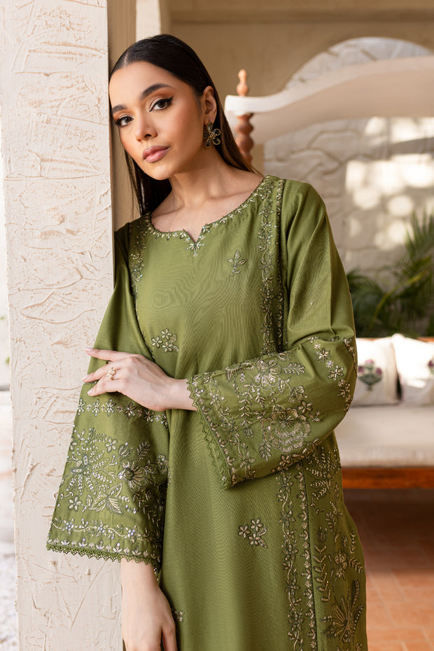 Fern Crush 2Pc - Embroidered Khaddar Dress