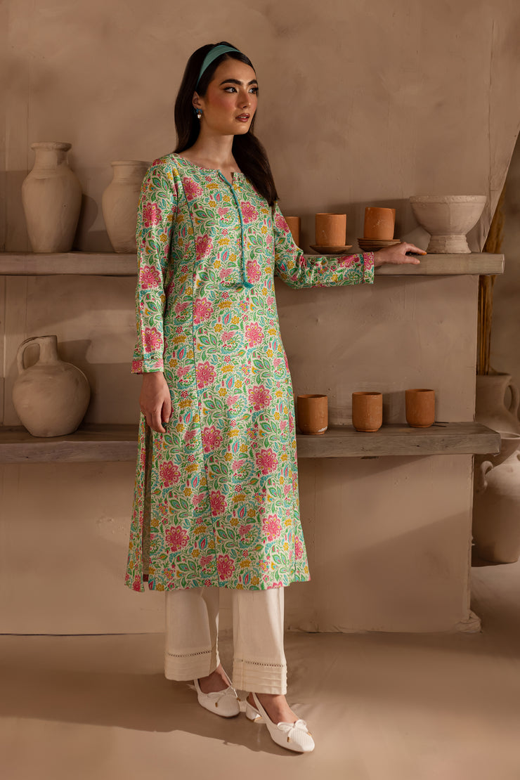 Blue Pearl 2Pc - Printed Khaddar Dress