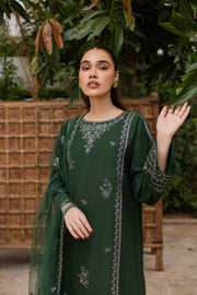 Ever Green 3Pc - Embroidered Khaddar Dress