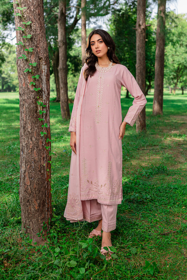 Script 3Pc - Embroidered Karandi Dress