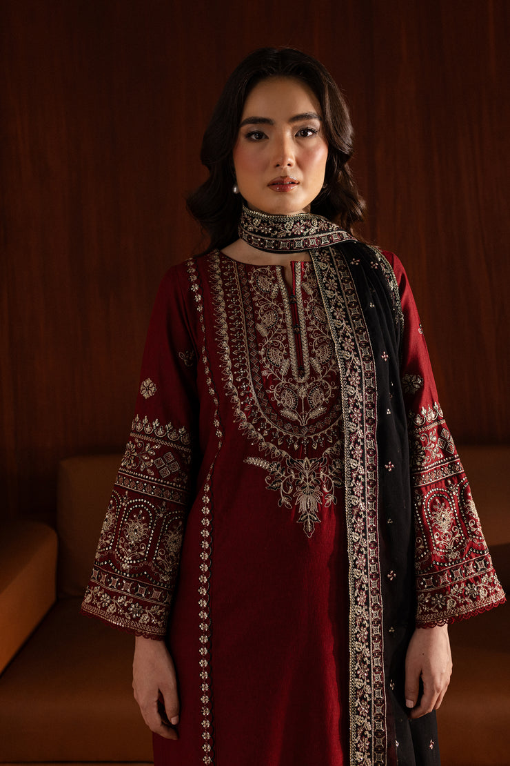 Lamar 3Pc - Embroidered Karandi Dress