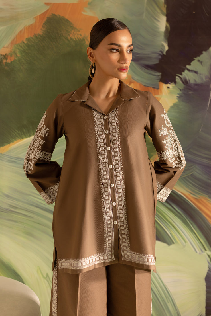 Metro 2Pc - Embroidered Khaddar Dress