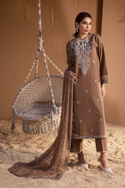 Hazel 3Pc - Embroidered Khaddar Dress