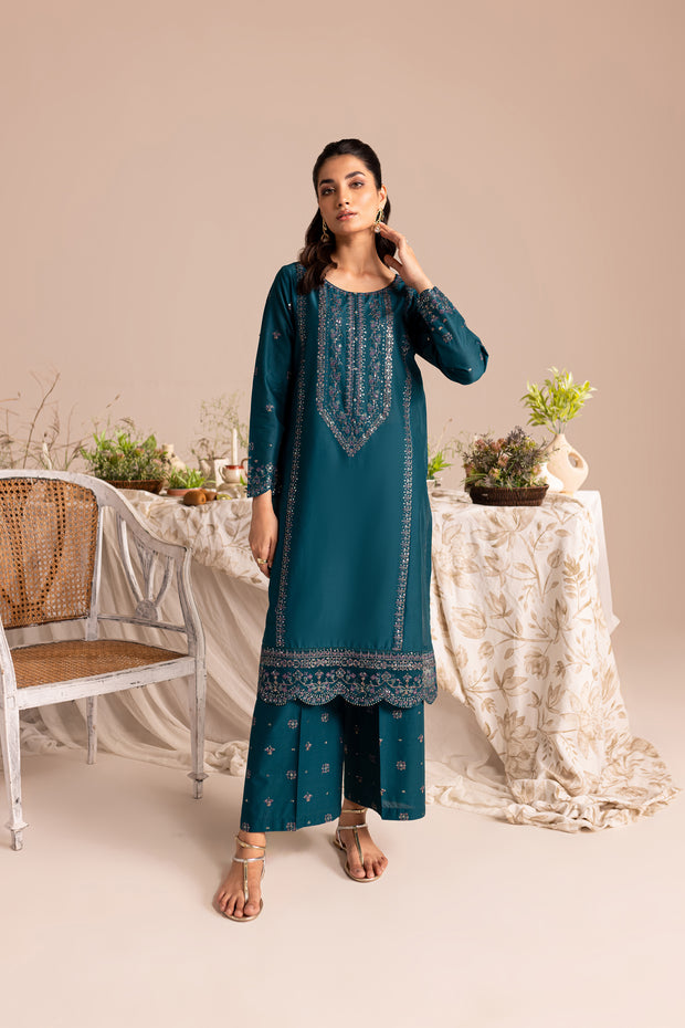 Bee 2Pc - Embroidered Lawn Dress