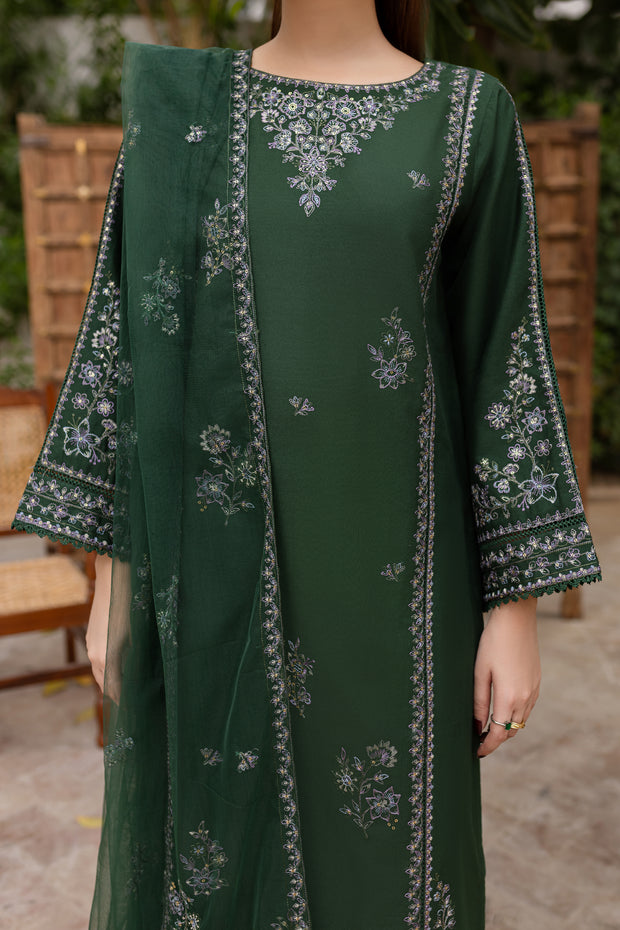 Ever Green 3Pc - Embroidered Khaddar Dress