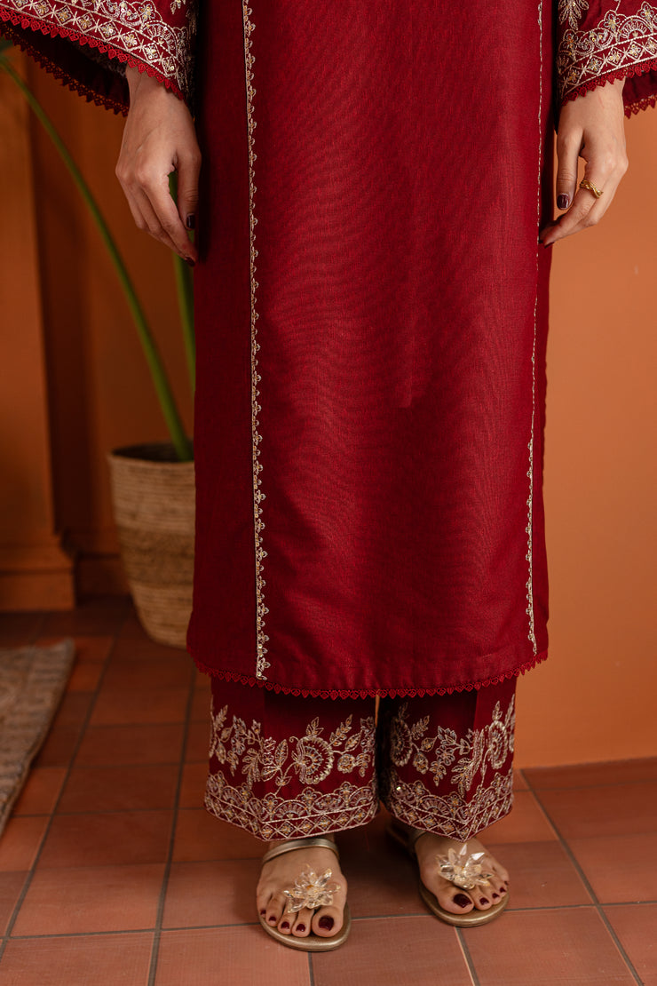 Rusala 2Pc - Embroidered Karandi Dress