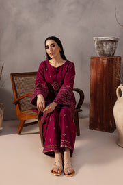 Red Cruz 2Pc - Embroidered Karandi Dress