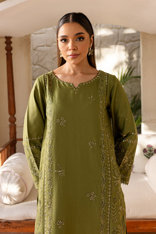 Fern Crush 2Pc - Embroidered Khaddar Dress