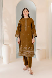 Green Leaf 2Pc - Embroidered Khaddar Dress
