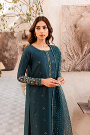 Teal Pearl 3Pc - Embroidered Luxe PRET