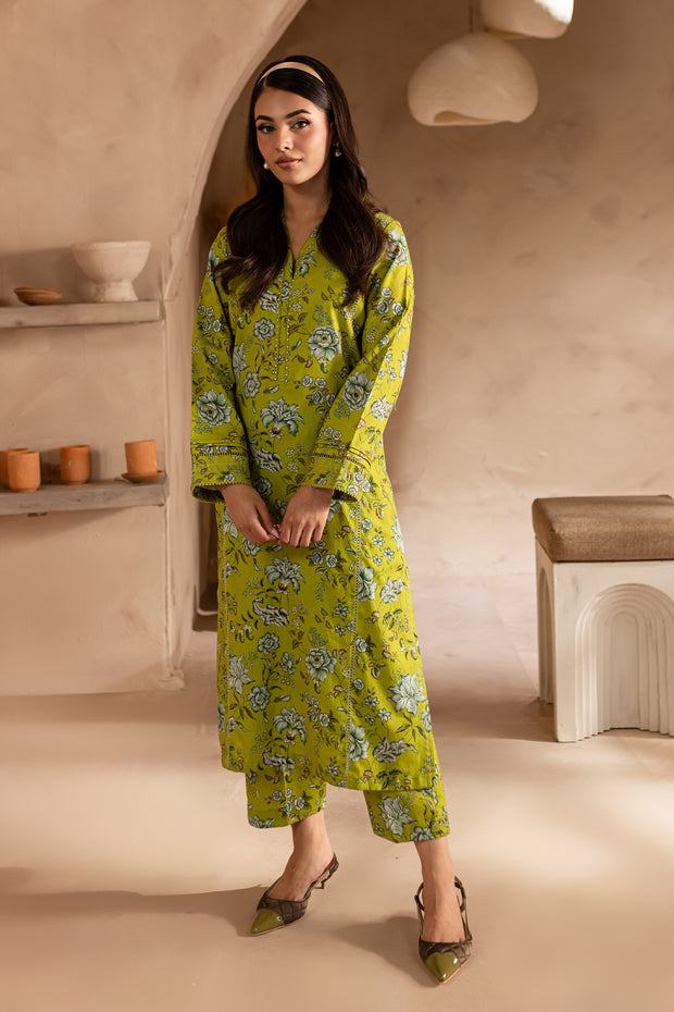 Caleb 2Pc - Printed Khaddar Dress