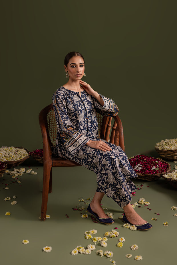 Blue Stone 2Pc - Printed Lawn Dress