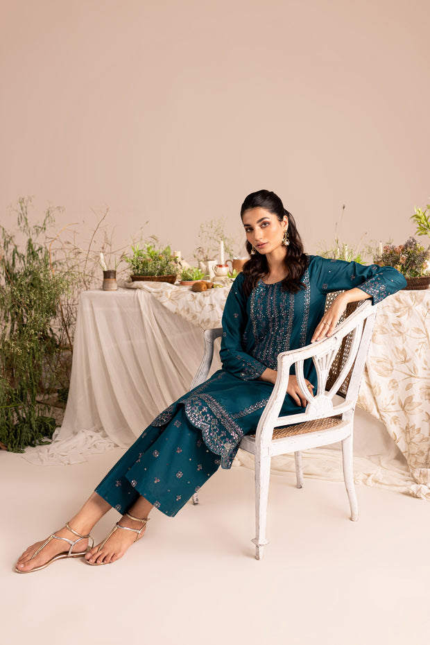 Bee 2Pc - Embroidered Lawn Dress