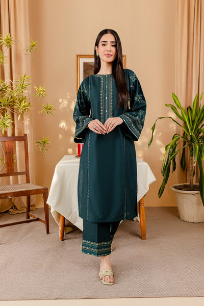 Svoy 2Pc - Embroidered Karandi Dress