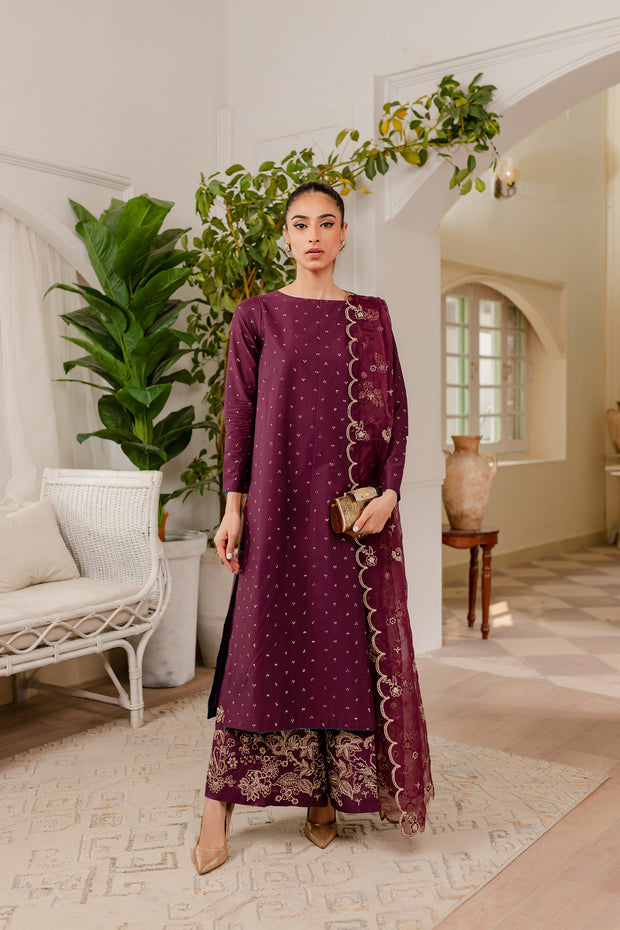 Sheen 3Pc - Embroidered Luxe PRET