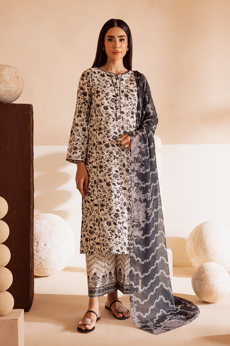 Nancy 3Pc - Printed Lawn Dress