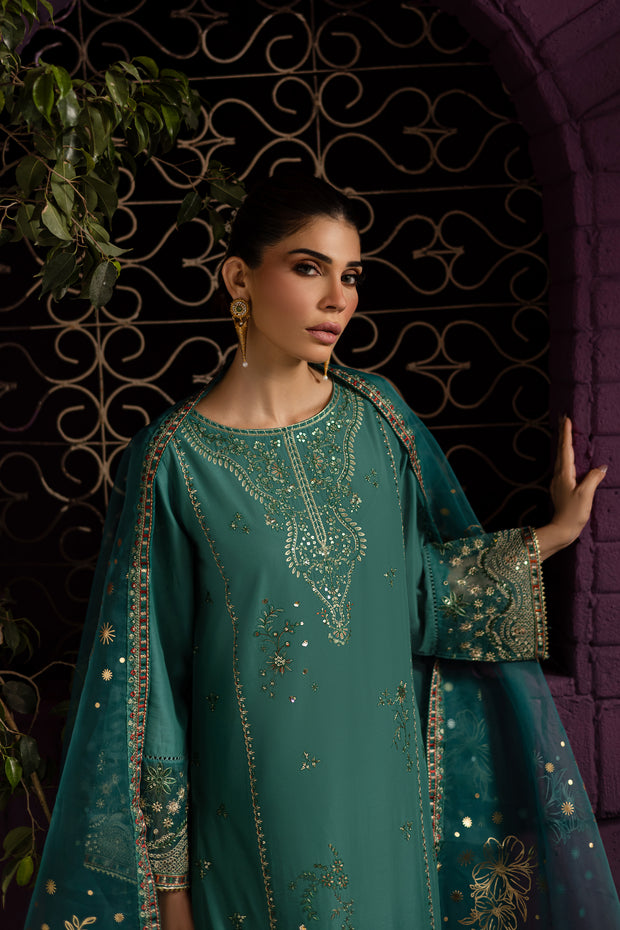 Beoume 3Pc - Embroidered Solid Dress