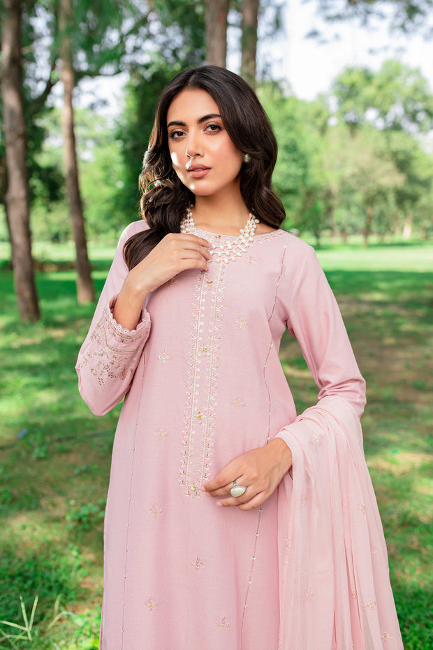 Script 3Pc - Embroidered Karandi Dress