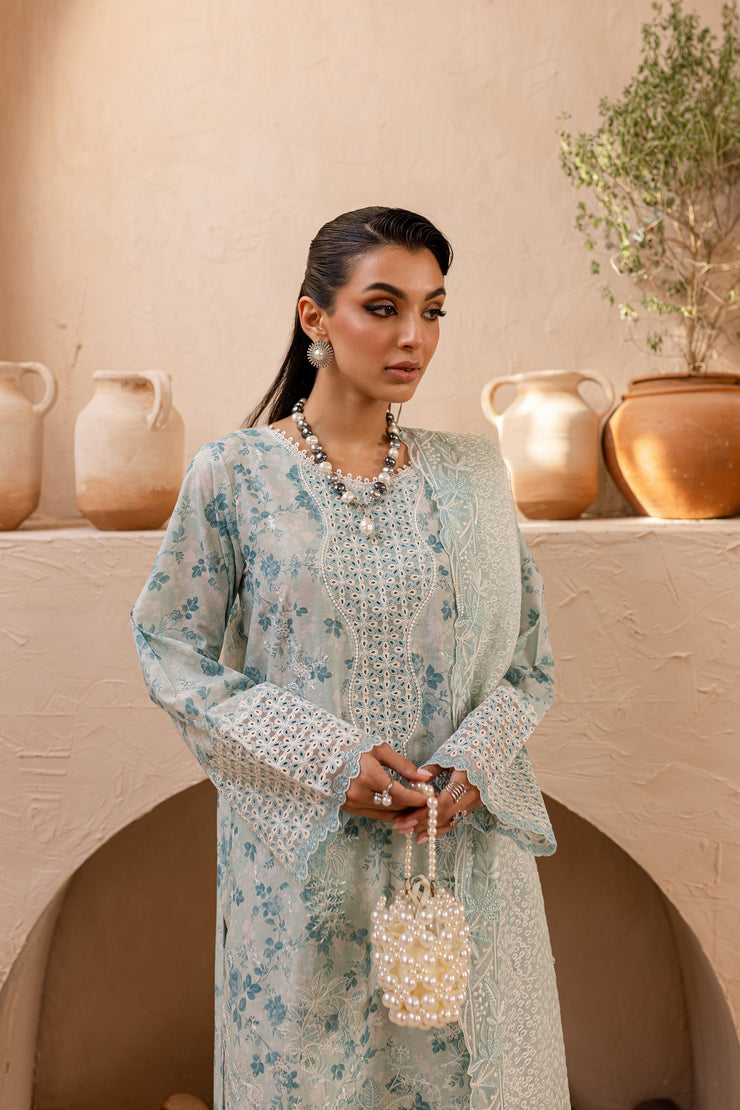 Ice Bloom 3Pc - Embroidered Luxe PRET