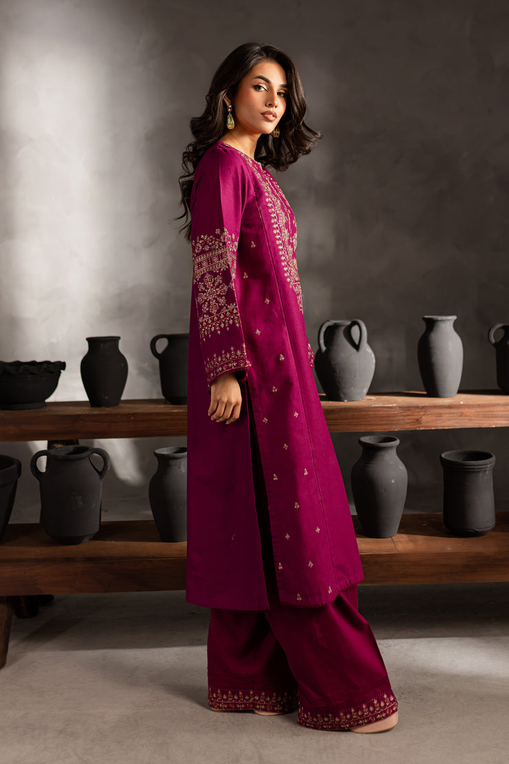 Geniya 2Pc - Embroidered Khaddar Dress