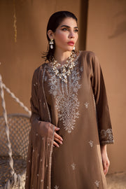 Hazel 3Pc - Embroidered Khaddar Dress