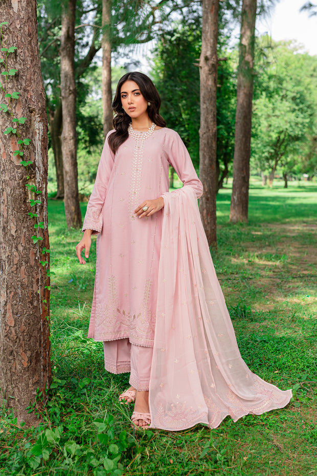 Script 3Pc - Embroidered Karandi Dress