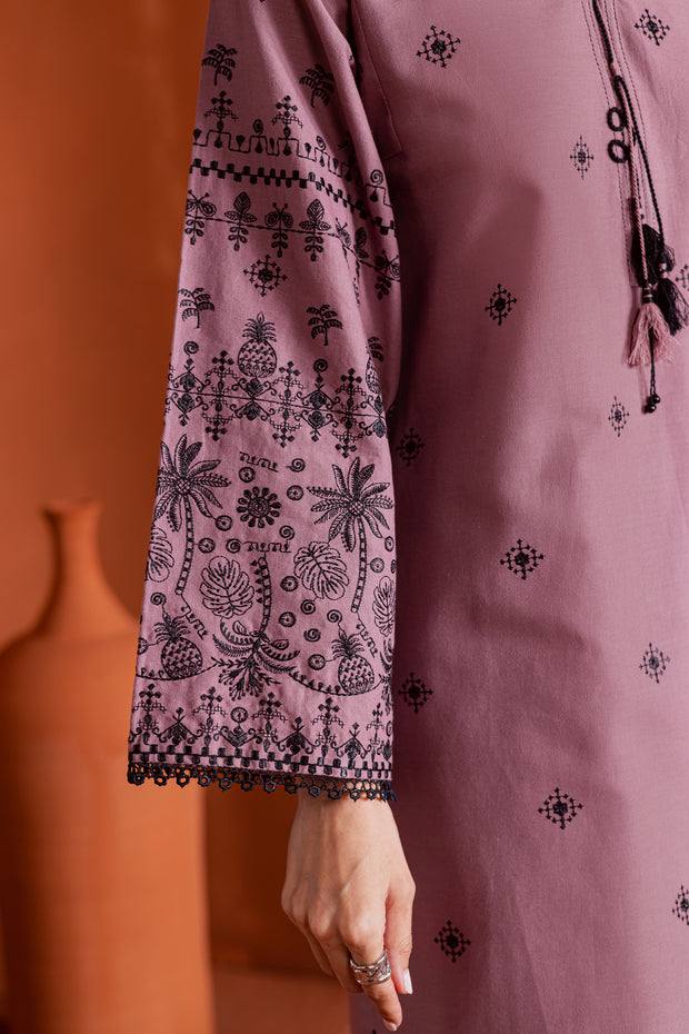 Pitch 2Pc - Embroidered Khaddar Dress