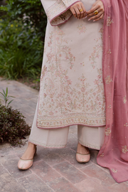 White Castor 3Pc - Embroidered Khaddar Dress
