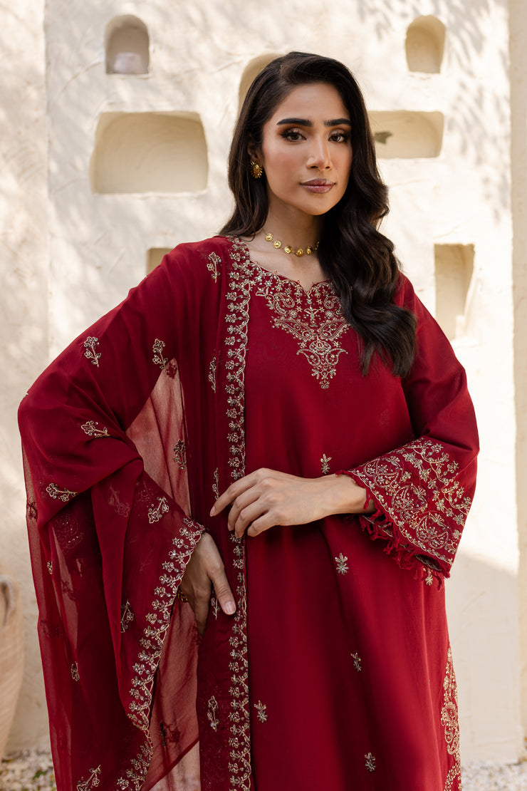 Naaz 3Pc - Embroidered Khaddar Dress