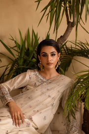 White Dove 3Pc - Embroidered Solid Dress