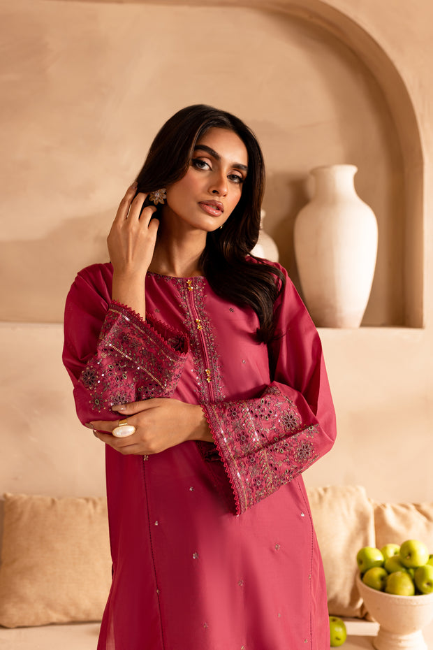 Aurora Pink 2Pc - Embroidered Lawn Dress