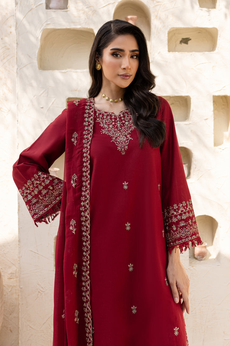 Naaz 3Pc - Embroidered Khaddar Dress