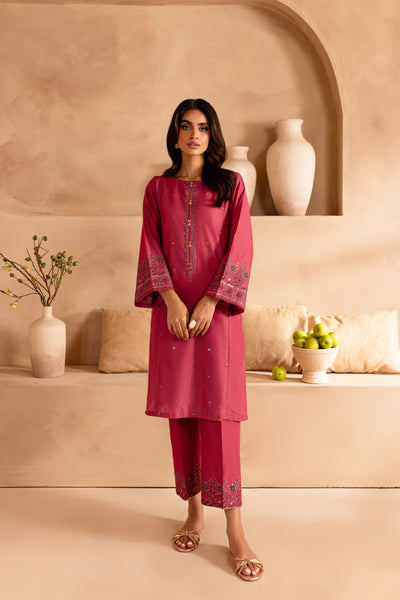 Aurora Pink 2Pc - Embroidered Lawn Dress