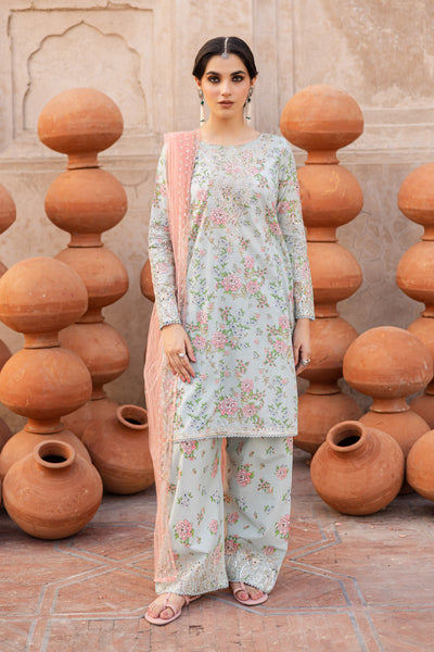 Zerin 3Pc- Printed Lawn Dress