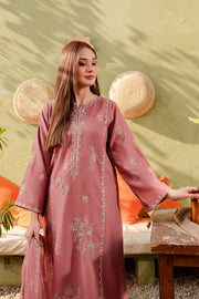 Ayhan 3Pc - Embroidered Karandi Dress