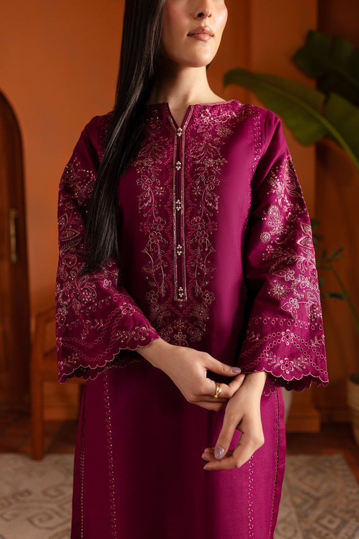 Magenta Luna 2Pc - Embroidered Khaddar Dress