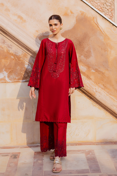 Kenadee 2Pc - Embroidered Khaddar Dress