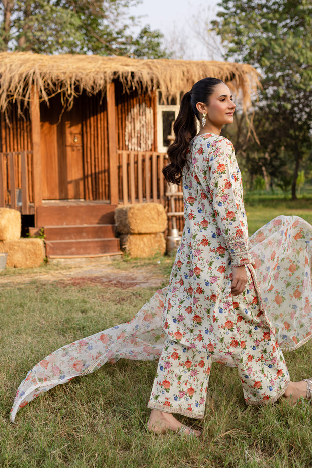 Nehal 3Pc - Printed Khaddar Dress