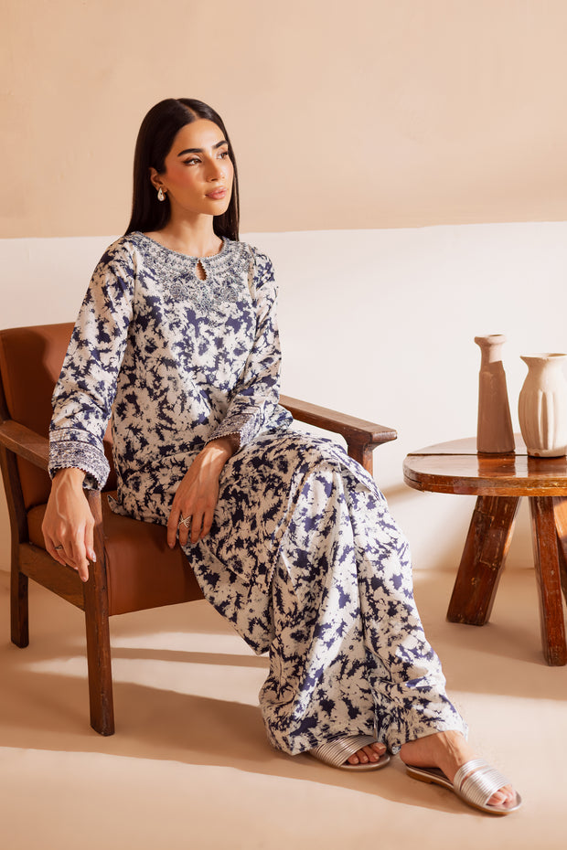 Dark Bloom 2Pc - Printed Lawn Dress
