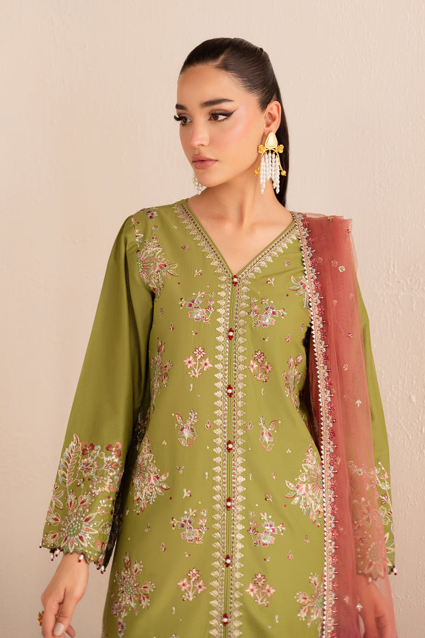 Slush 3Pc - Embroidered Solid Dress