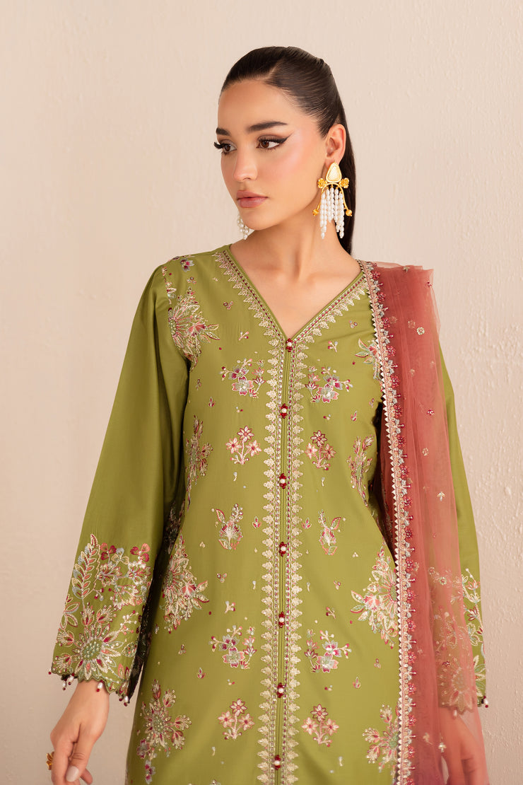 Slush 3Pc - Embroidered Solid Dress